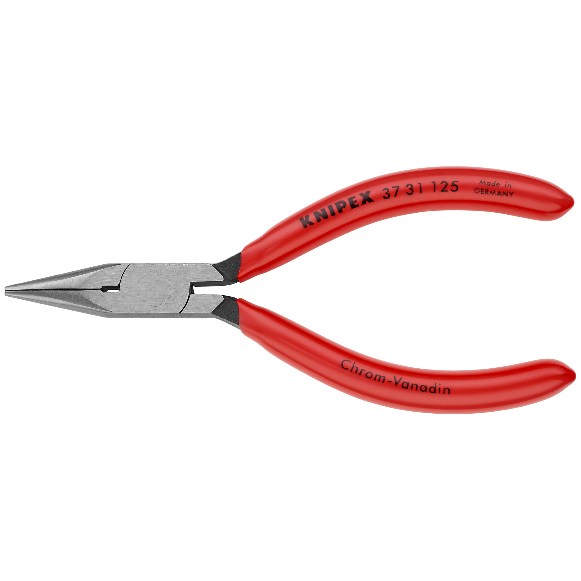 KNIPEX Electronics Gripping Pliers - 5in., Half-Round Jaws, Plastic Coated, Steel, Model# 37 31 125